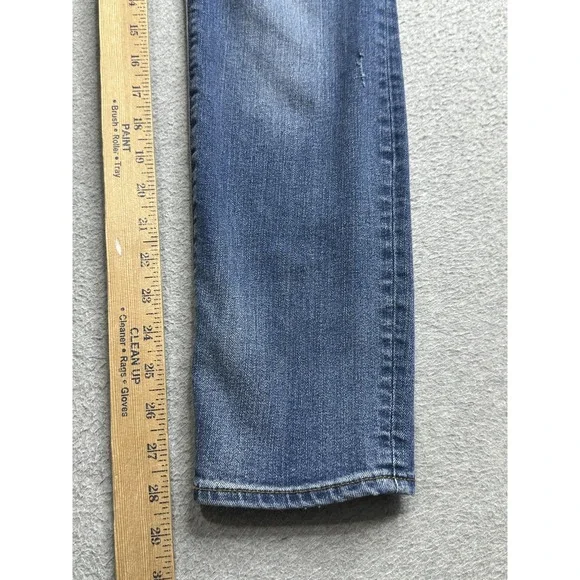 Gap 1969 Jeans Womens 29 Blue Always Skinny Distressed Denim Stretch Mid Rise